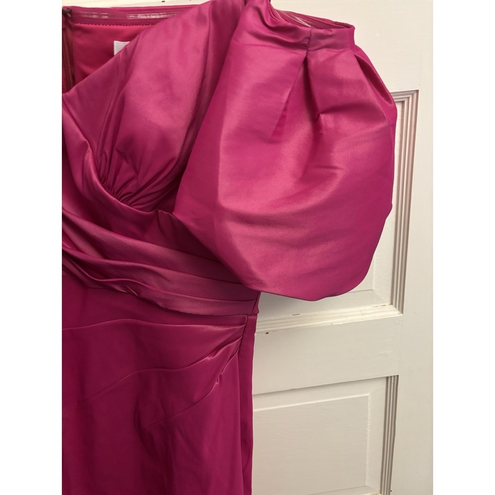 Sho by Tadashi Shoji Pink Sofie Puff Sleeve Mini Dress Off Shoulder Large $238 - Picture 7 of 8